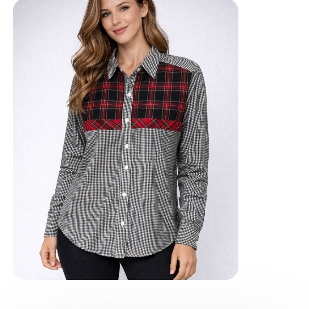Karen Kane Women's Red Black White Top Size PS